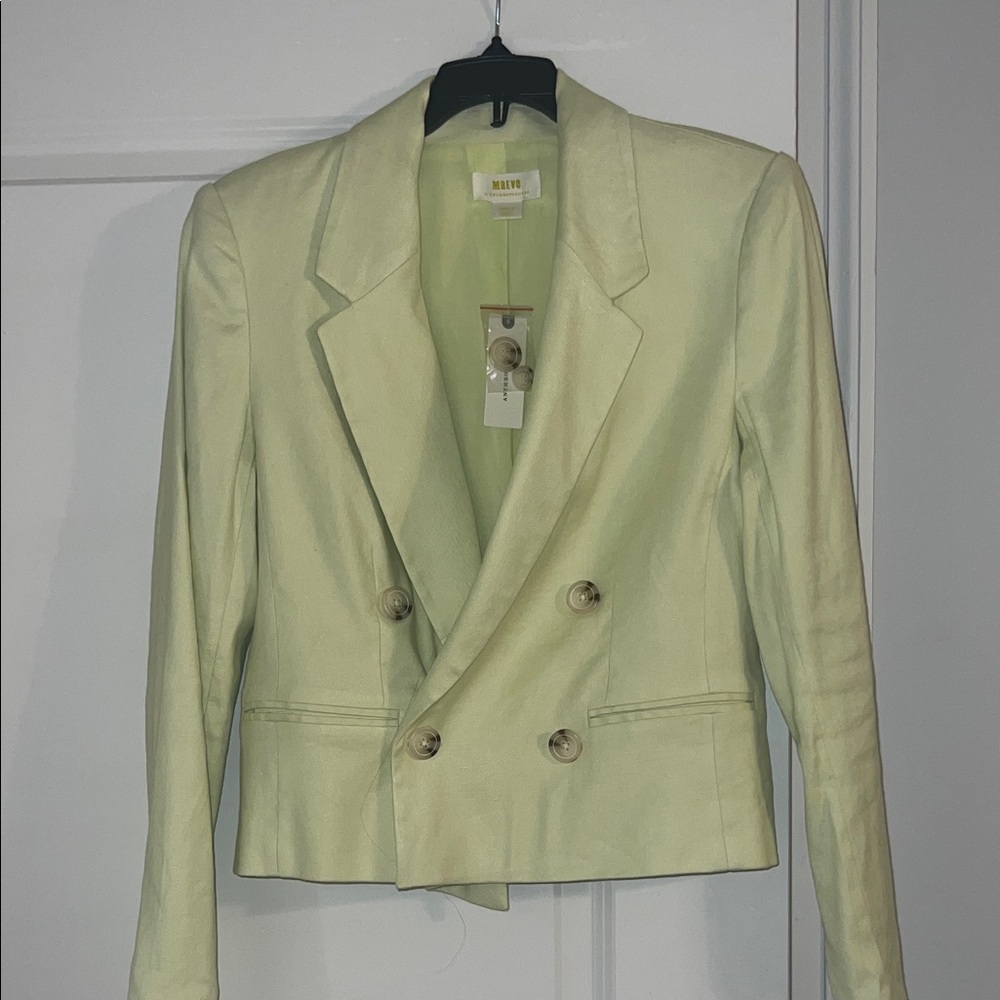 NWT Maeve Mint Colored Double-Breasted Blazer